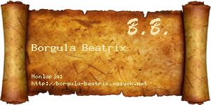 Borgula Beatrix névjegykártya